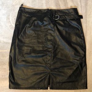 Vegan Leather Black Skirt Size XXL